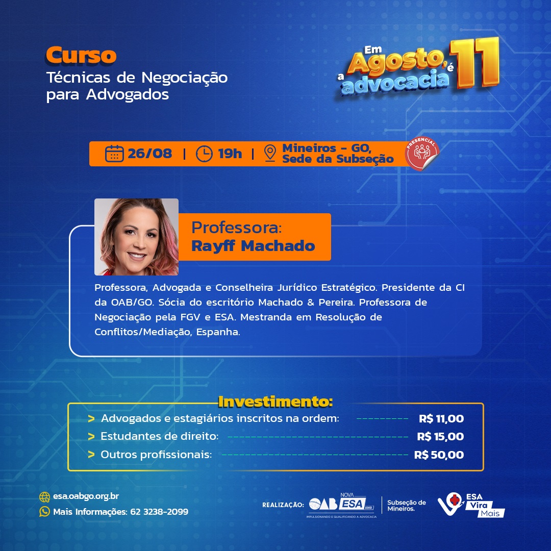 Curso Tcnicas de Negociao para Advogados -Mineiros