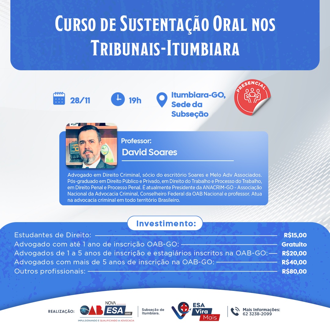 Curso de Sustentao Oral nos Tribunais-Itumbiara