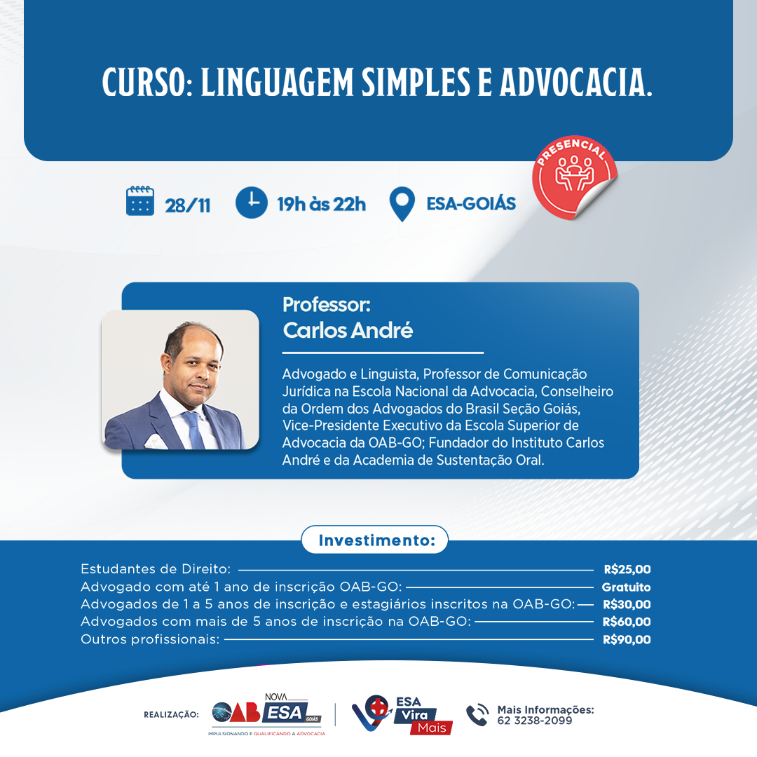 CURSO: LINGUAGEM SIMPLES E ADVOCACIA