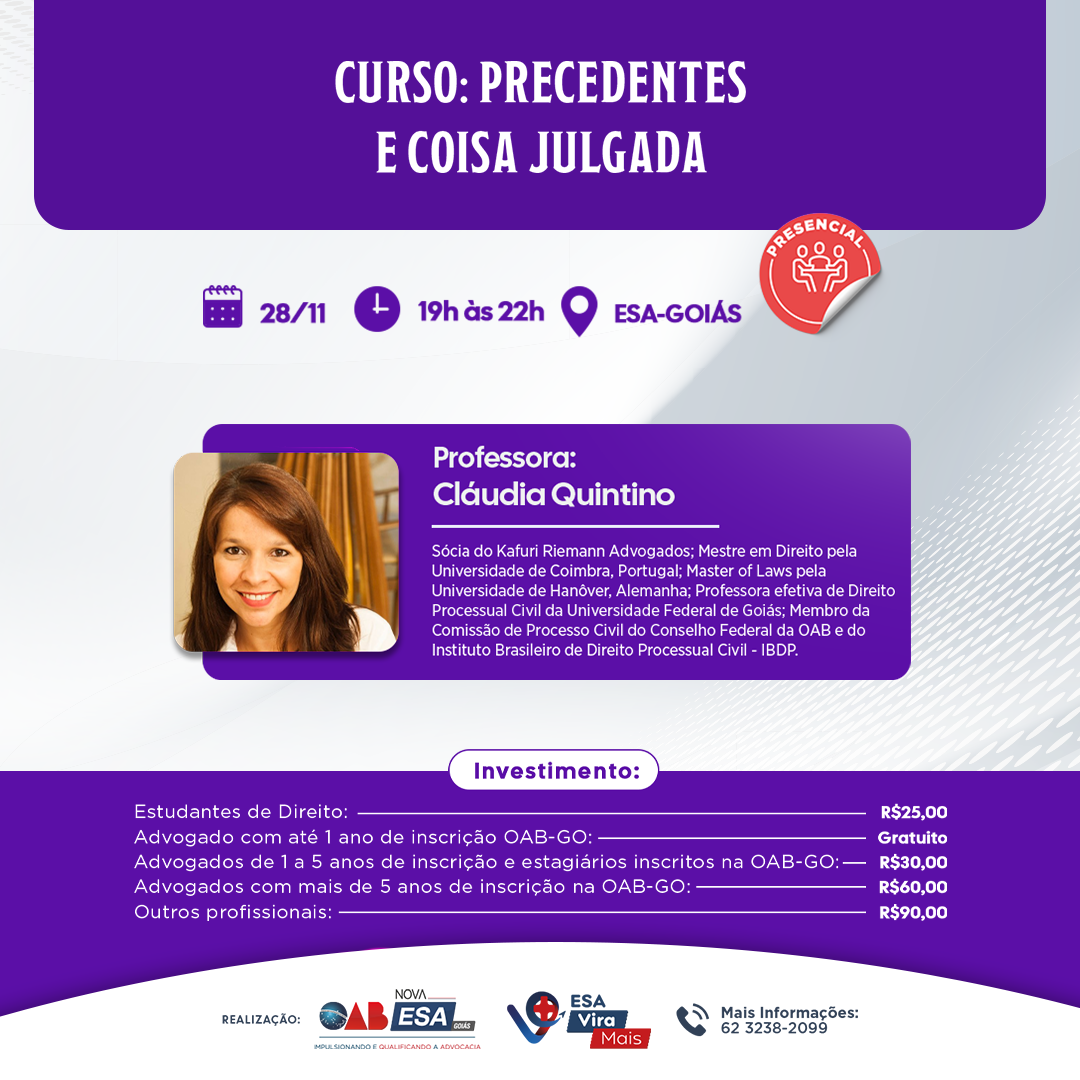 CURSO: PRECEDENTES E COISA JULGADA