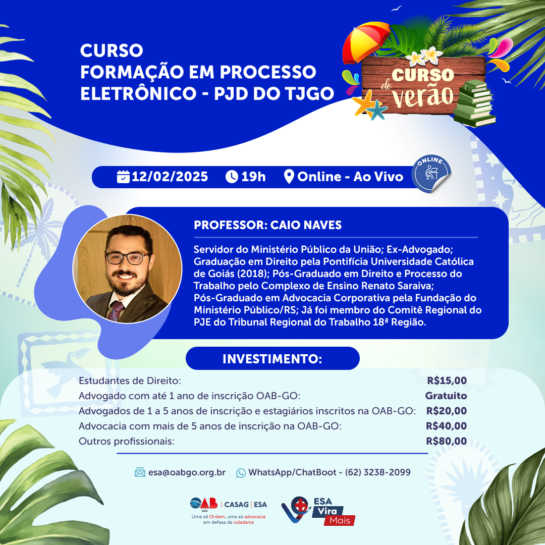 Curso: Formao em Processo Eletrnico - PJD do TJGO