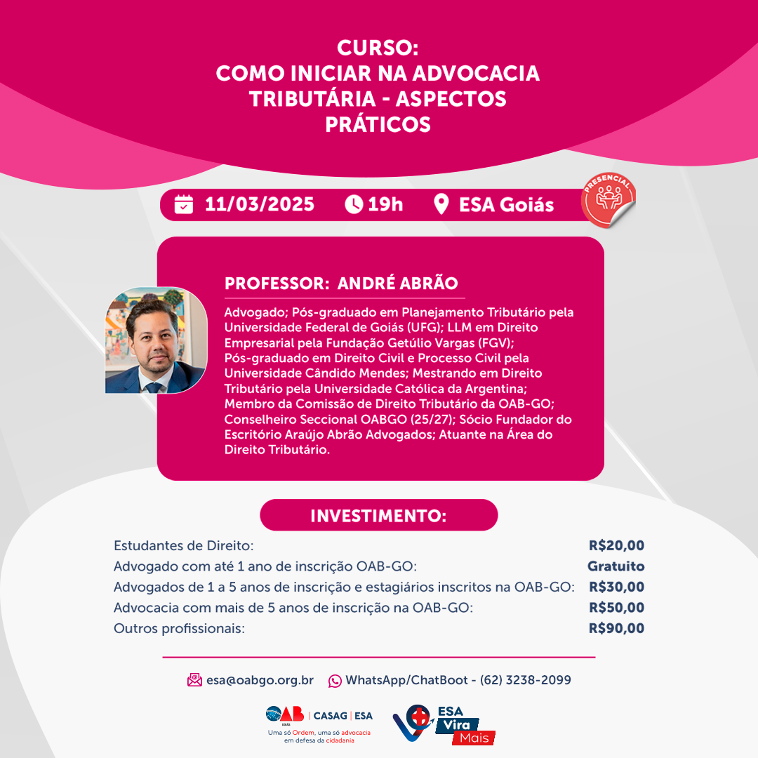 Curso: Como Iniciar na Advocacia Tributria - Aspectos Prticos