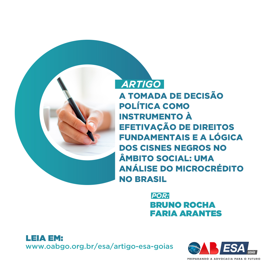 A TOMADA DE DECISO POLTICA COMO INSTRUMENTO  EFETIVAO DE DIREITOS FUNDAMENTAIS E A LGICA DOS CISNES NEGROS NO MBITO SOCIAL: UMA ANLISE DO MICROCRDITO NO BRASIL